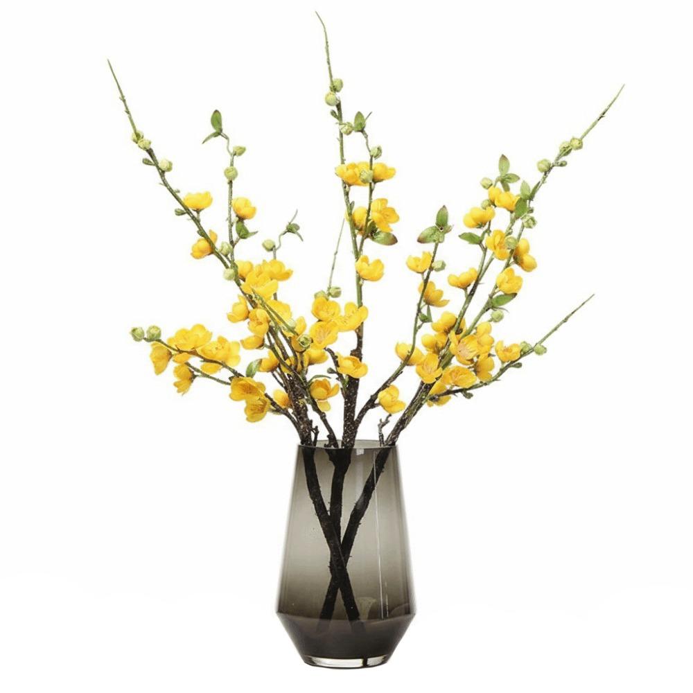 

High Quality Artificial Peach Blossom DIY Silk Material Simulated Flower Simulated Design Decorative Flower Silk Flower Branches жовтий