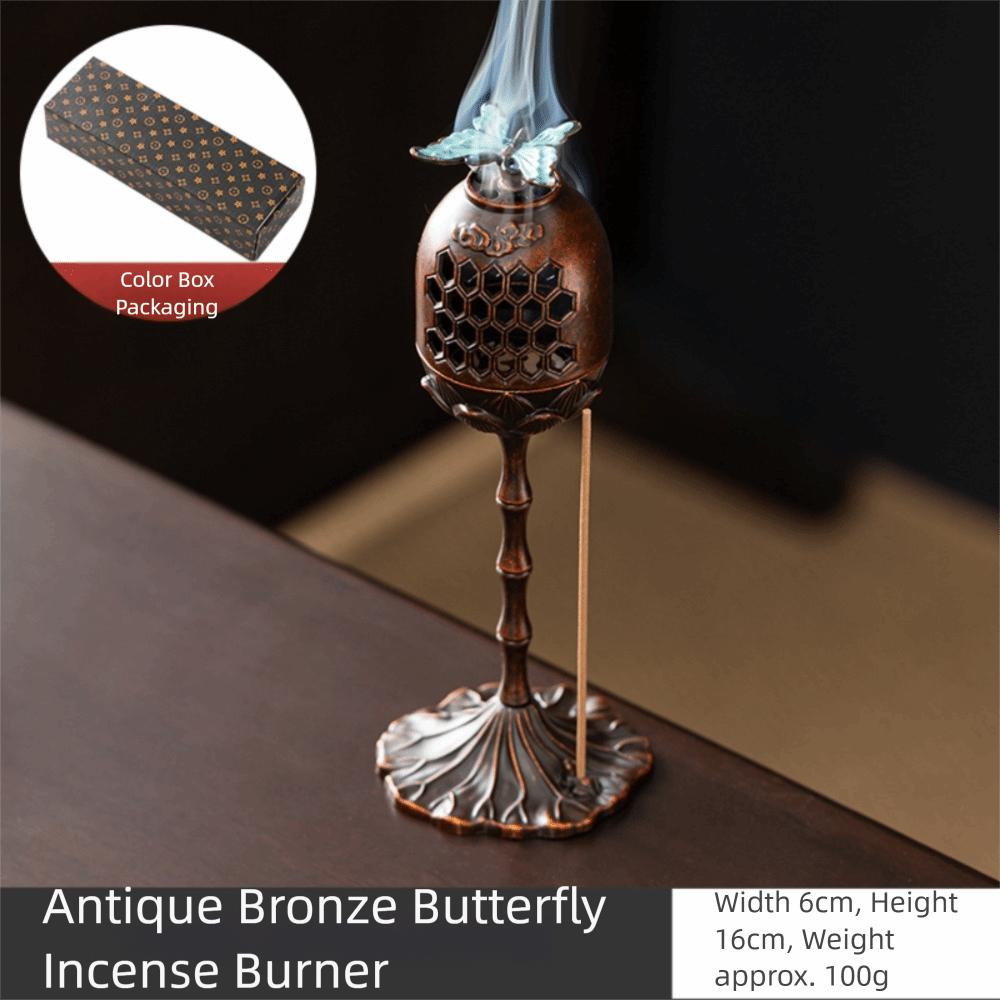 Butterfly Design Incense Burner Dragonfly Pattern Handmade Aromatherapy Stove Creative Rotating Palace Lantern Home Indoor