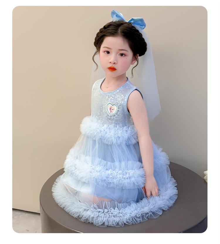 Girls' dress summer dress 2026 new stylish birthday dress princess children's mesh cake dress
