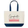 Sac Cabas - PLANETEE - Graphiste En Vacances - Bleu - Coton - 40 X 45 Cm