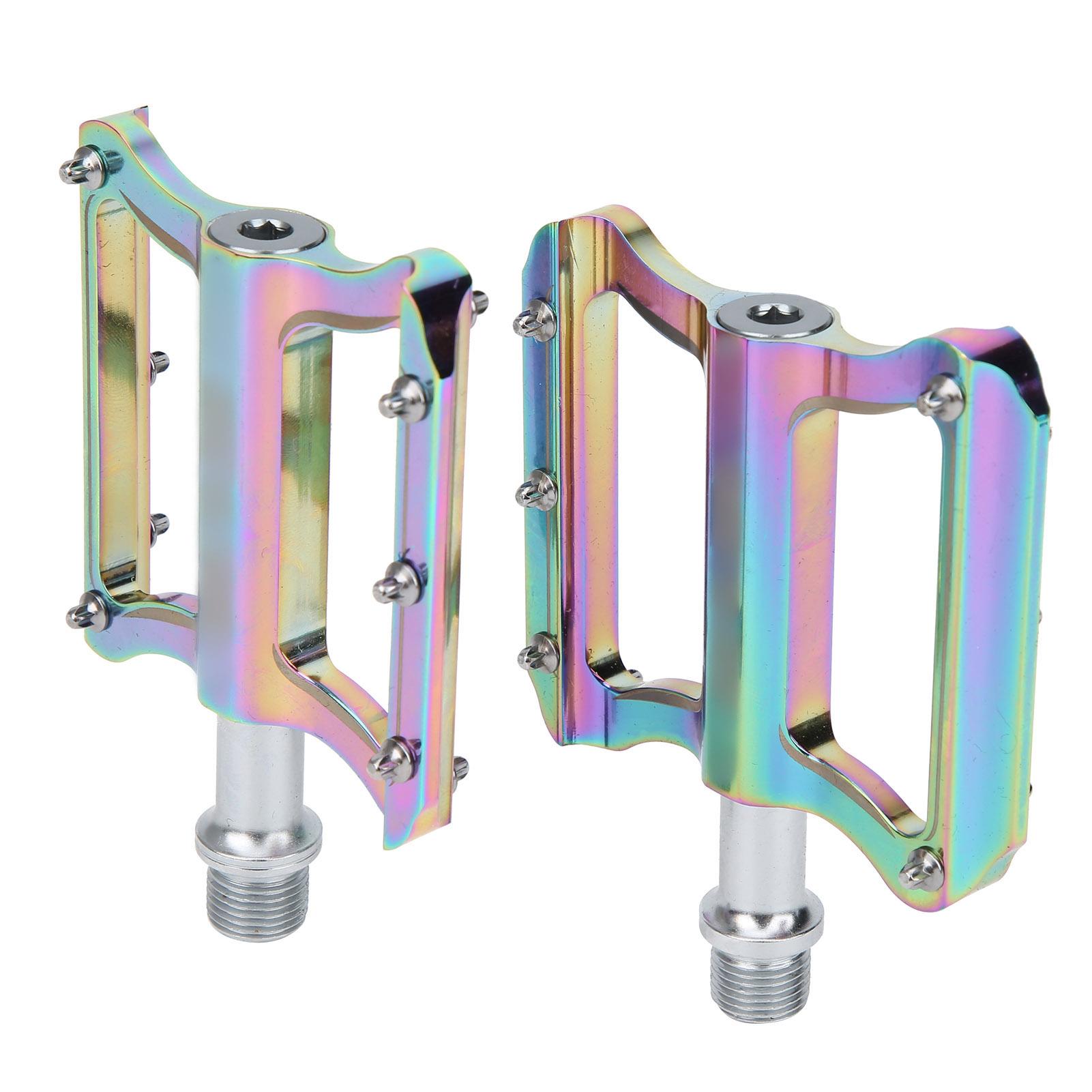 Aluminum Alloy Colorful Mountain Bike Pedals Lightweight Flat Bicycle Pedal Sets