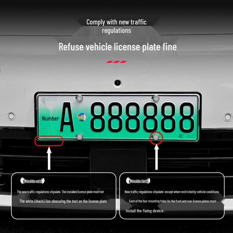 Ideal I6/i8 Full-Edge ABS Green License Plate Frame - New Energy Car Accessory