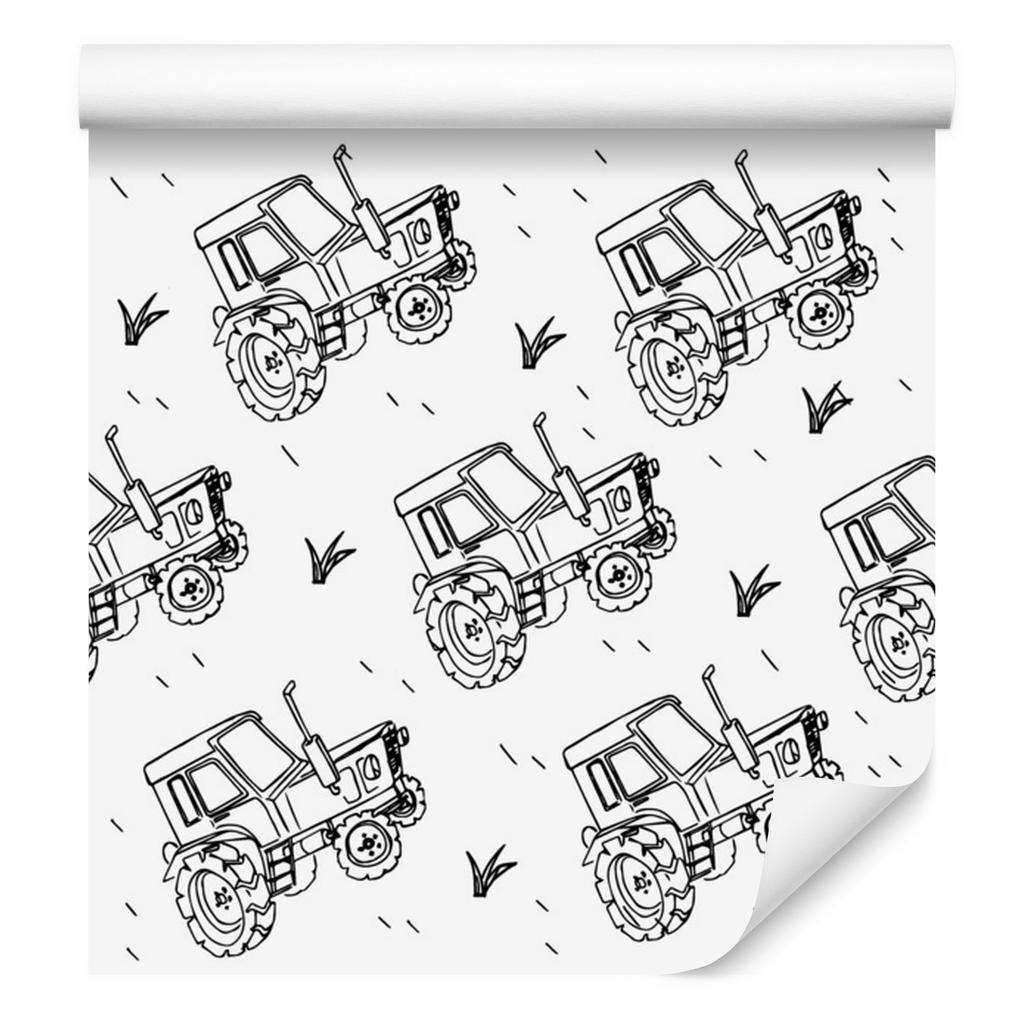 Black and white drawn wallpaper for living room and bedroom 50x1000
