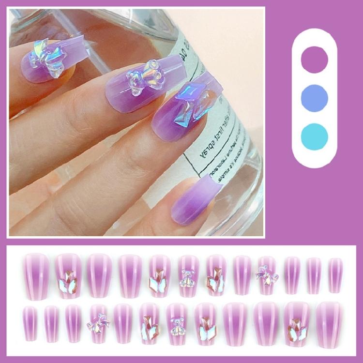 Medium Square False Nails Heart False Nails Full Cover False Nails Nails Decor