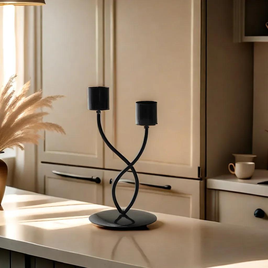 Kerzenhalter im Metallstil Schlichte Goldene Hochzeitsdekoration Bar Party Wohnzimmer Heimdekor Kerzenständer