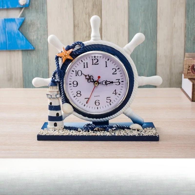 

Продвинутые часы в океанском стиле, бесшумные настольные часы-украшение, часы для размещения на столе в гостиной