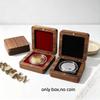 New Commemorative Coin Badge Box Black/Red Badge Ancient Coin Collection Box Walnut Wood Window Box Gift Box