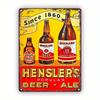 Retro Iron Metal Sign with HenslerS Advertisement  Classic Bottled Beverage Tin Painting Wall Art for Home Bar or Office De