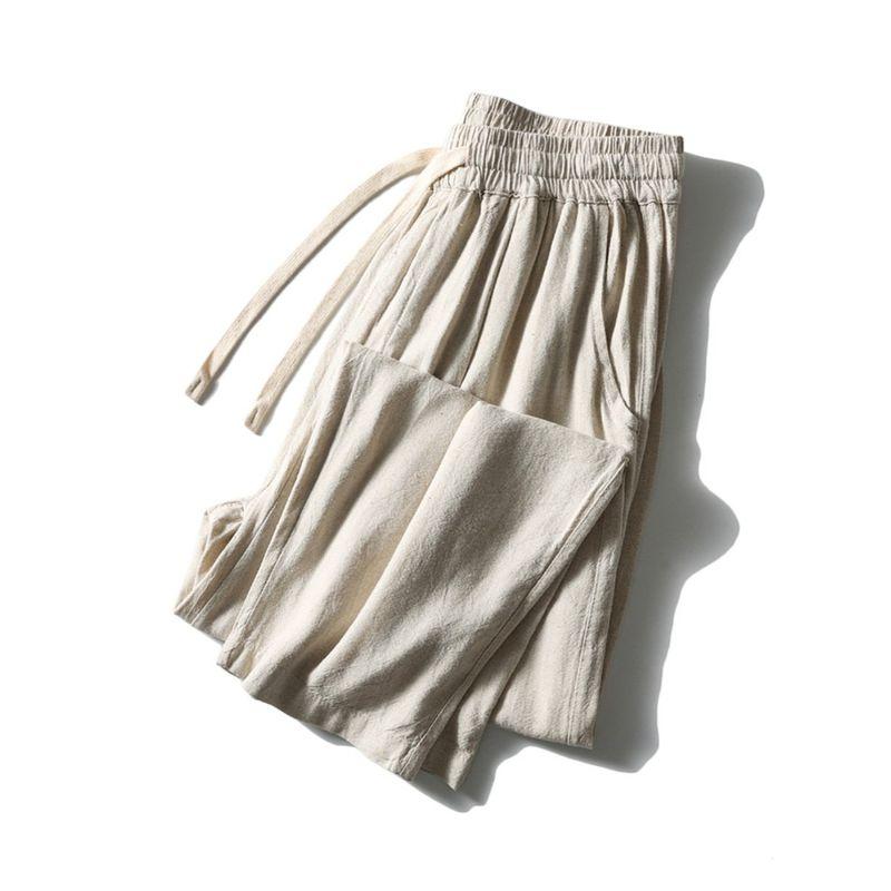 Linen Pants Men's Summer Thin Loose Cotton Linen Pants Export Original Men's Pants Japanese Style Pants Men's Men Casual Pants
