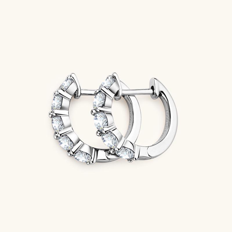 Korean Moissanite Sterling Silver Luxury Earrings & Hoops