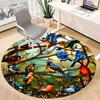 1pc Birds Nature Office Round Area Rug, Under Office Chairs Bedroom Living Room Home Decor, Room Deco