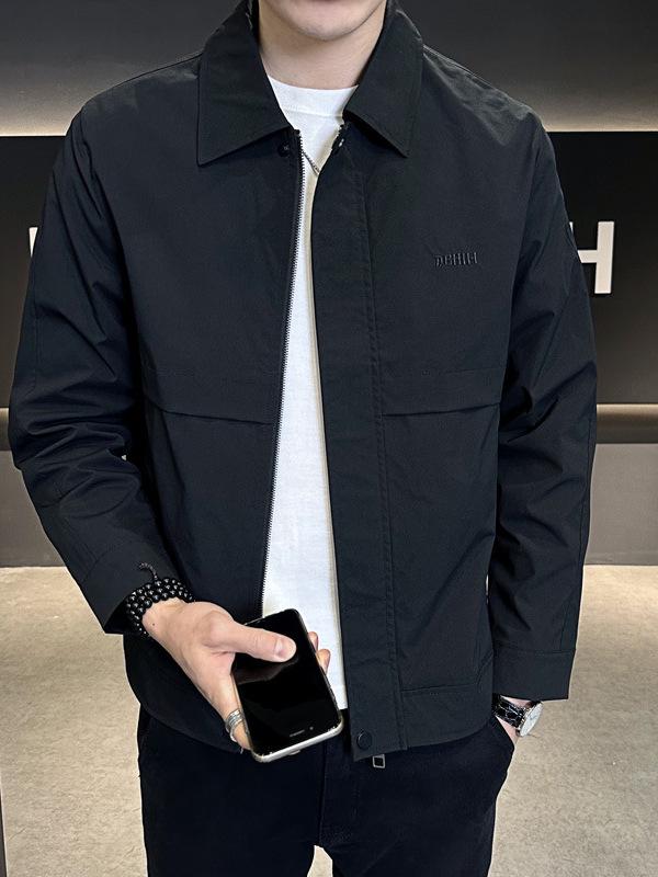 Men's Slim-Fit Turn-Down Collar Coat - Light Mature Autumn Style 2024 Executive Jacket