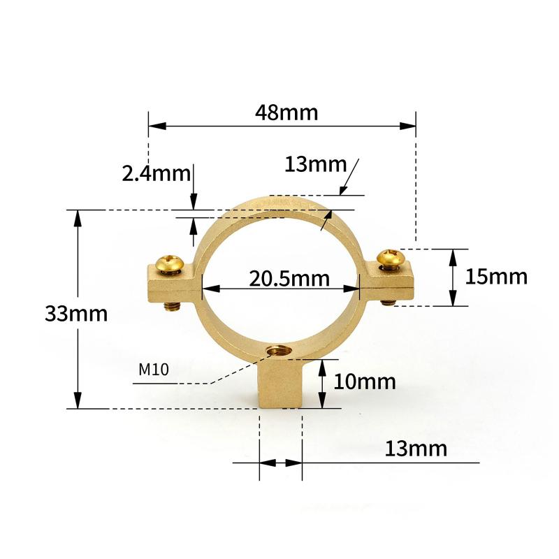 1 st 15/22/28/35/40 mm Passar Ytterdiameter Rör Mässing M10 Rörklämma Fäste Stöd Hängare Fast VVS Vattenbytesdelar