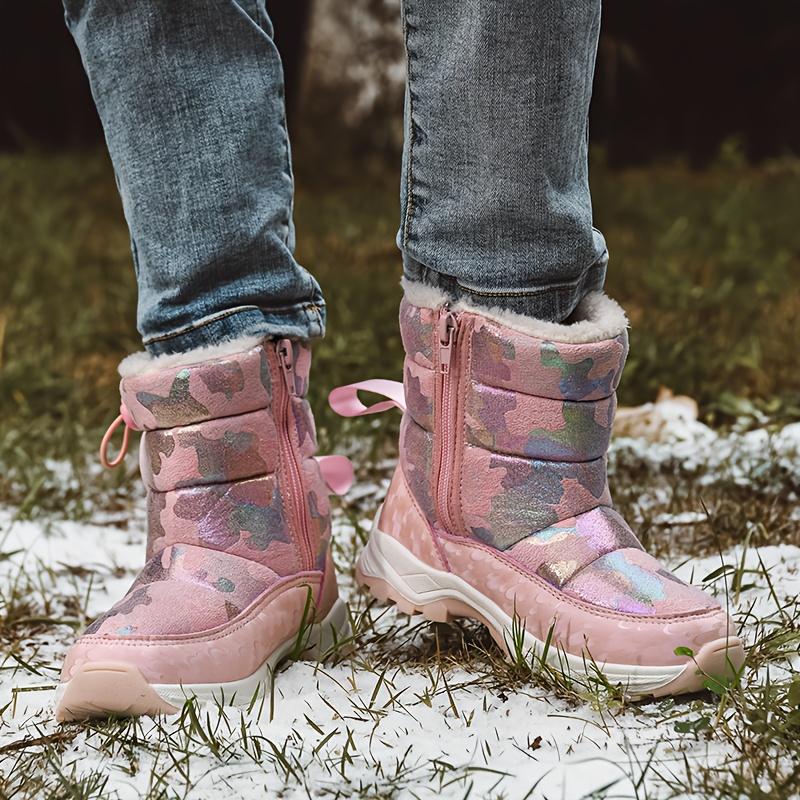 

Новые детские уличные повседневные модные зимние ботинки на молнии, с плюшевой подкладкой, теплые, удобные, хорошо облегающие, для мальчиков и девочек 38 розовый