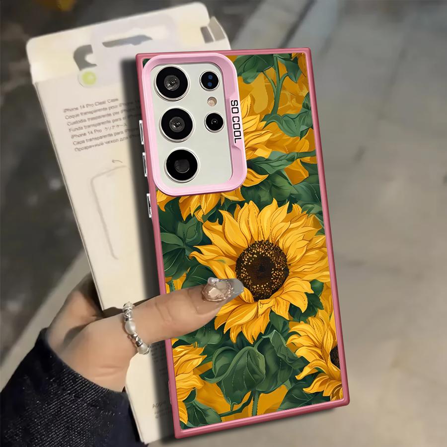 Case for Samsung Galaxy S25 S25Edge S24 FE S22 S20 Plus Note 20 Ultra S23 S21 S23 Ultra Phone Cover Sunflower Sea