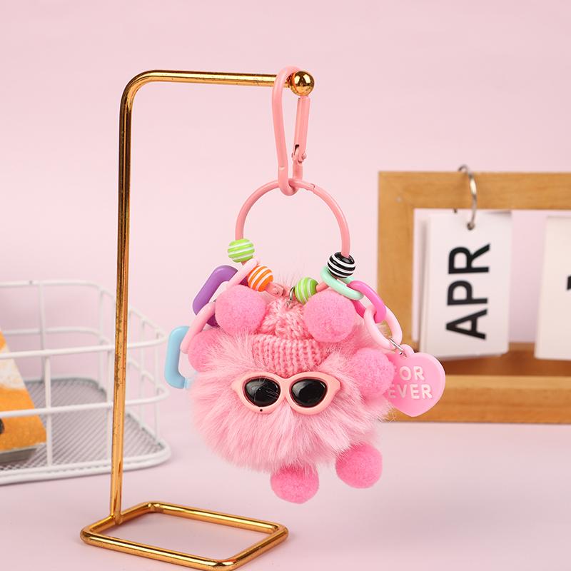 Coal Ball Colorful Bag Pendant Plush Keychain Imitation Plush Pendant Hair Pendant