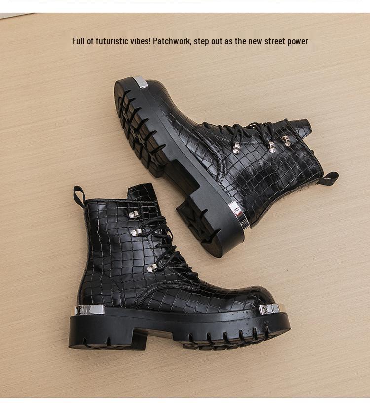 Men's Retro British Style High-Top Martin Boots - Autumn/Winter Thick-Soled Fashionable Large Size Shoes