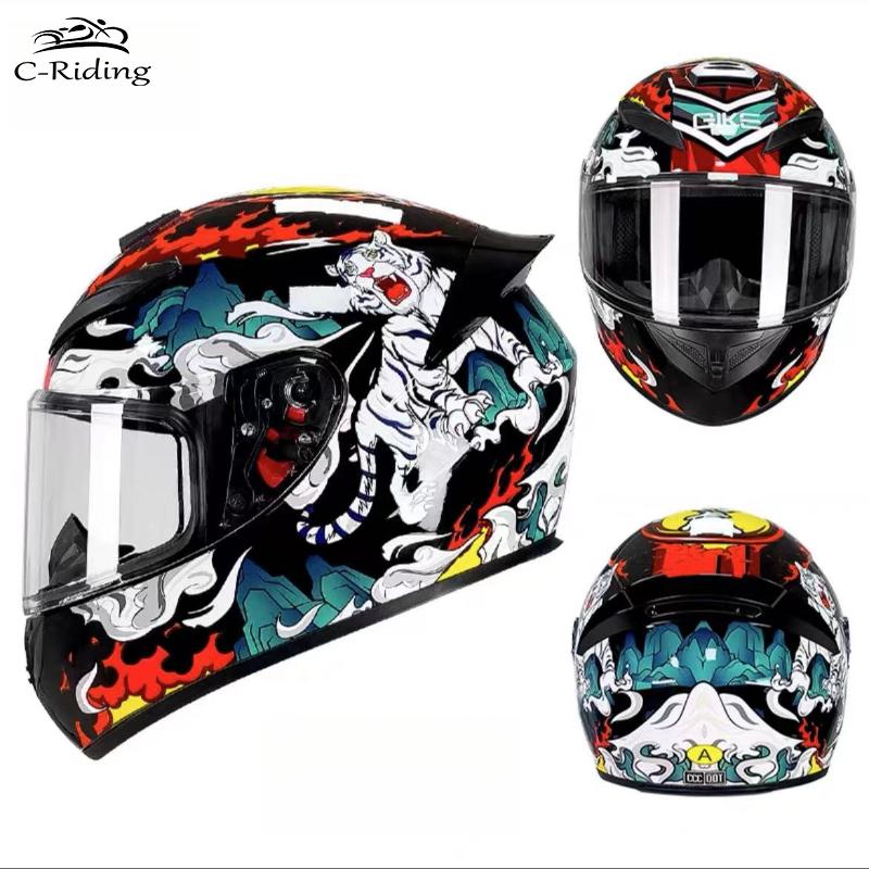 Green Tank Elements Men Women Moto Helmets Motorcycle Helmet Full Face Motocross Helmets with DOT casco para motociclista