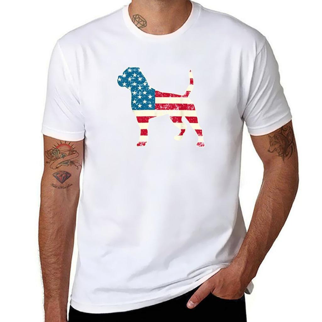 American Bulldog 4th Of July Tshirt Casual Breathable Short Sleeve Top