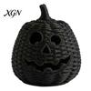 Seasonal Home Display Handwoven Pumpkin Basket with Witch Hat Lid, Rustic Wicker Trick Gothic Table Centerpiece or Treat Bucket for Indoor Outdoor