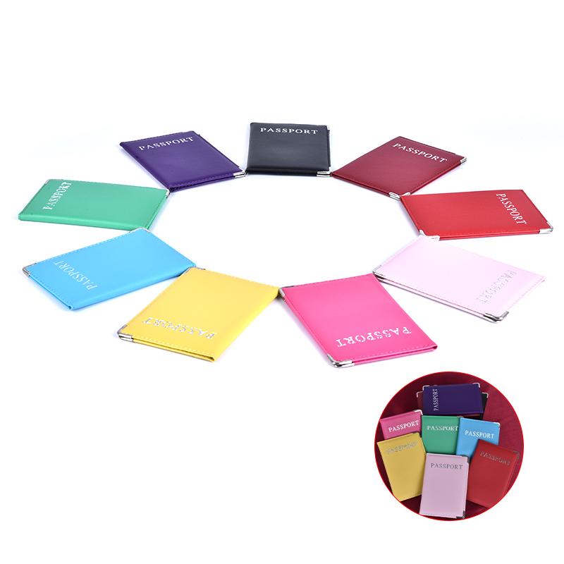 Casual Pu Leather Passport Covers Travel Id Card Passport Holder Wallet Case