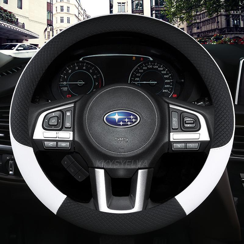 

Кожаный чехол на руль автомобиля, противоскользящий для Subaru Forester Legacy XV BRZ WRX, высокое качество, авто белый