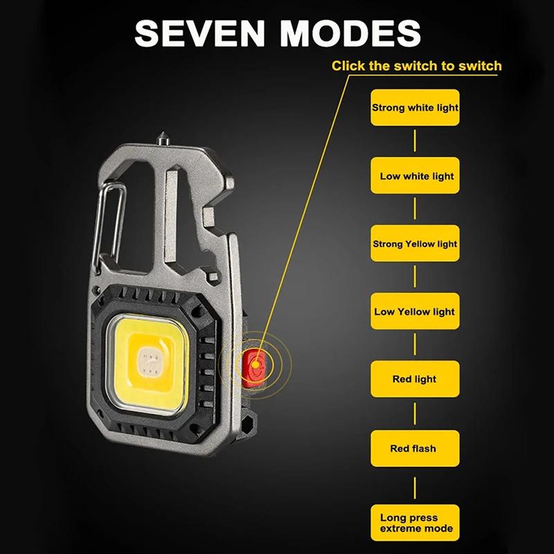 Super Bright LED Luminous Flashlight Keychain Light Strong Light Super Lightweight Portable Flashlight Car Maintenance Light