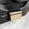 Car Side Door Foldable Trash Can PU Leather Multifunction Storage Box Car Organizer Seatback Hanging Storage Bag Trash Bin