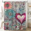 Modern Green Leaf Shower Curtain Waterproof Bathroom Decor Plant Pattern Home Decoration
