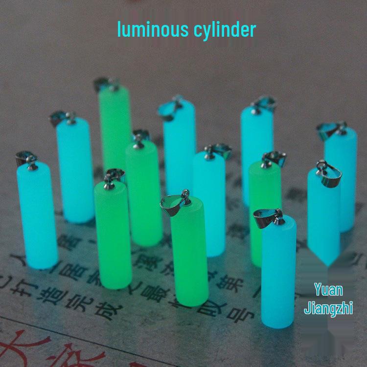 Glowing Luminous Cylinder Pendant Necklace - Fluorescent Night Pearl Jewelry Gift
