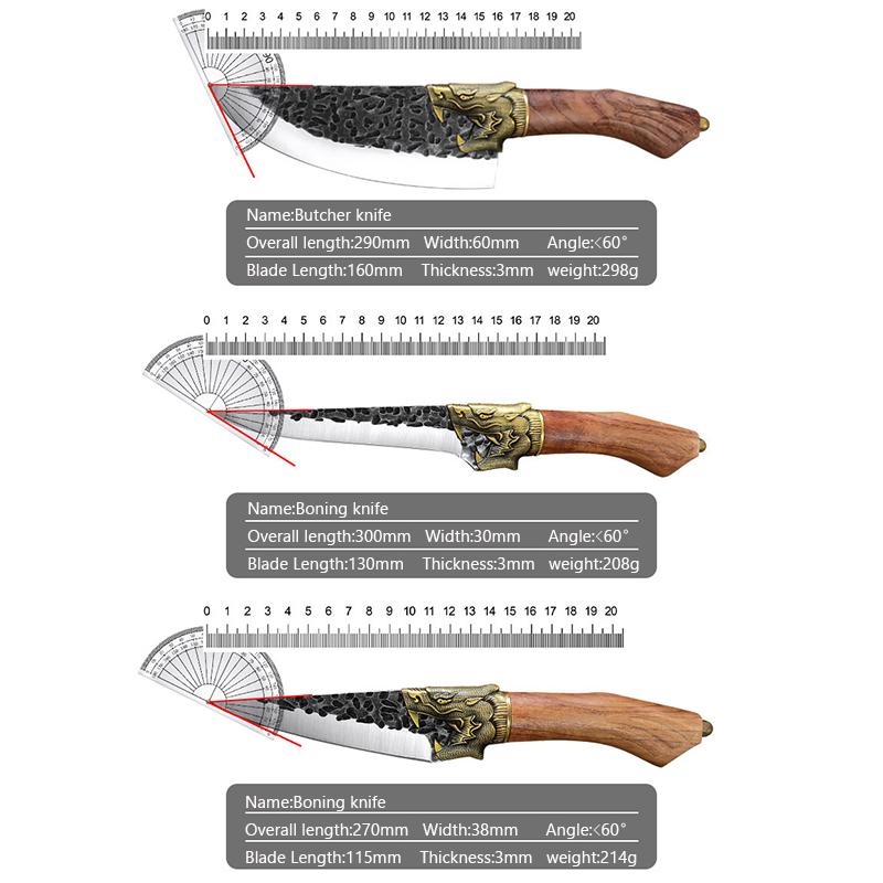 Ručně kovaný kuchyňský nůž Kuchařský nůž Sashimi Nože Sekáček na maso Krájení Řeznický nůž Nůž na ovoce Nástroje na vaření