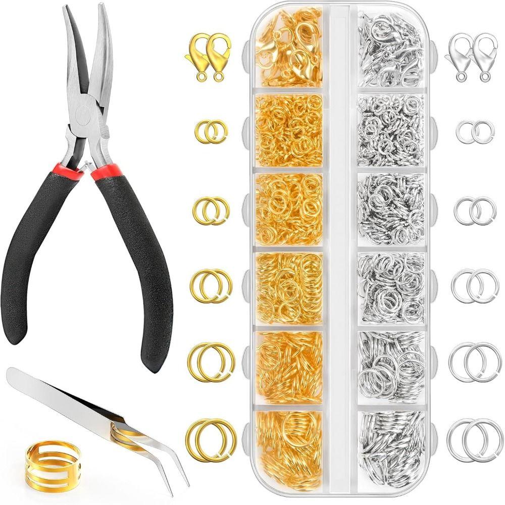 12 Grids Jewelry Making Kit Open Jump Rings Repair Tools Kit Pliers Jewelry Making