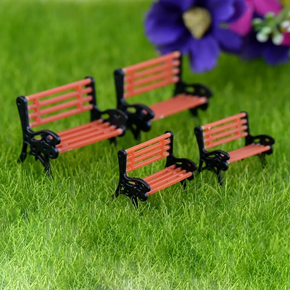 Mini Park Bench Model Miniature Landscape GardenDecorative Ornament PlayHouse Decorative Figurines Fairy Garden Desk Decoration