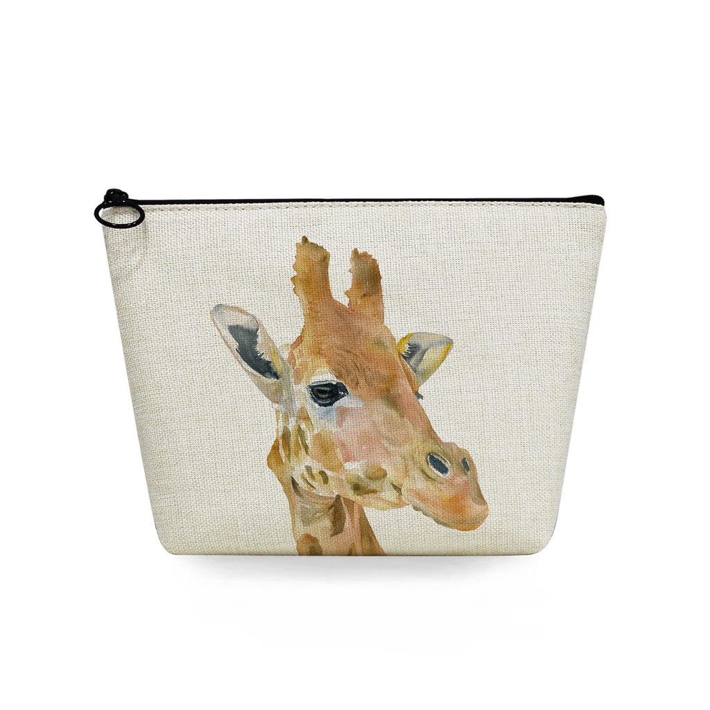 Women Giraffe Print Cosmetic Bag Toiletries Organize Travel Storage Case 6870