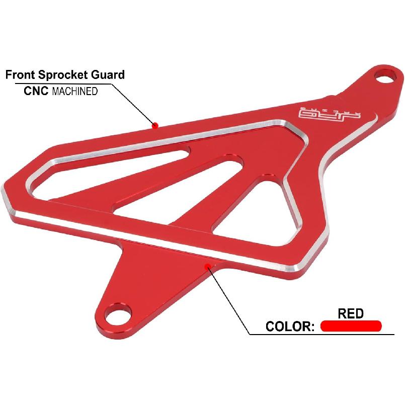 JFG RACING CRF230F Sprocket Guard CNC Aluminum Front Sprocket Protector for CRF230F 2003-2019 Dirt Bike, Red