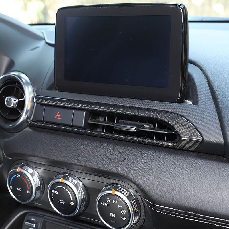 Real Carbon Fiber Car Center Control Air Outlet Decorative Frame Sticker For Mazda MX-5 2016-2026 Car Interior Accessories