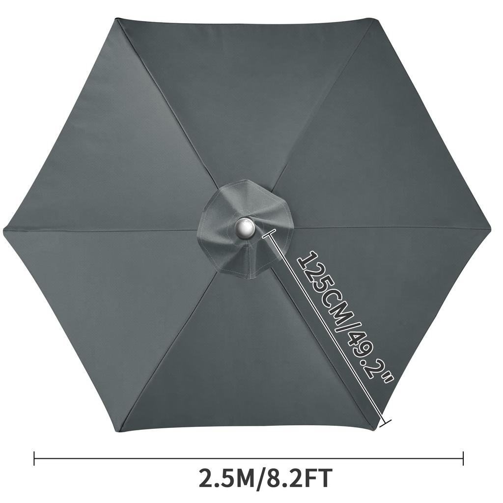 Waterproof Replacement Umbrella Cloth 2/3M Patio Parasol Cover UV-Anti Canopy Cover Replacement Parasol Cover for Balcony Garden