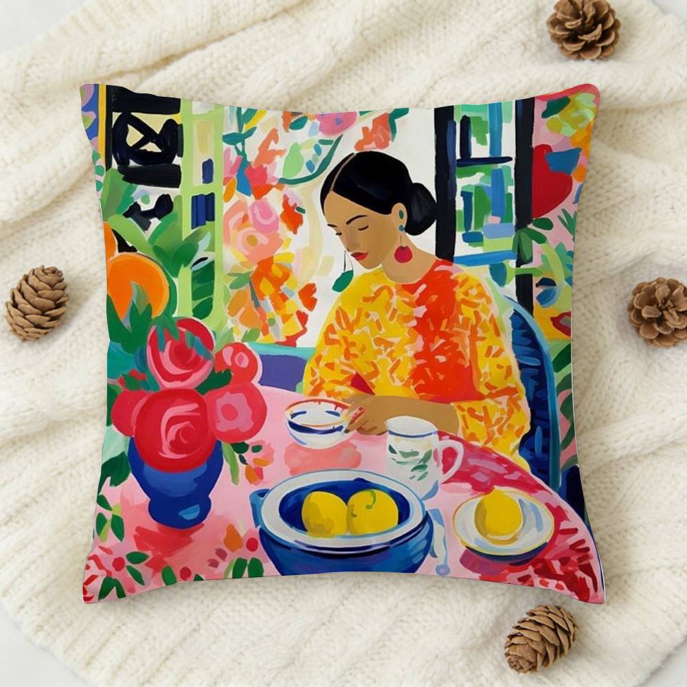 HHenri Matisse Paintings Art Doublesided Printed Square Decorative Cushion Cover for Sofa Living Room Home Decor
