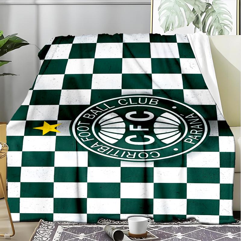1PC Coritiba Foot Ball Club Printed Soft Flannel Blanket Throw for Adult Bedroom Living Room Sofa Camping Travel Fan gifts Christmas Gifts