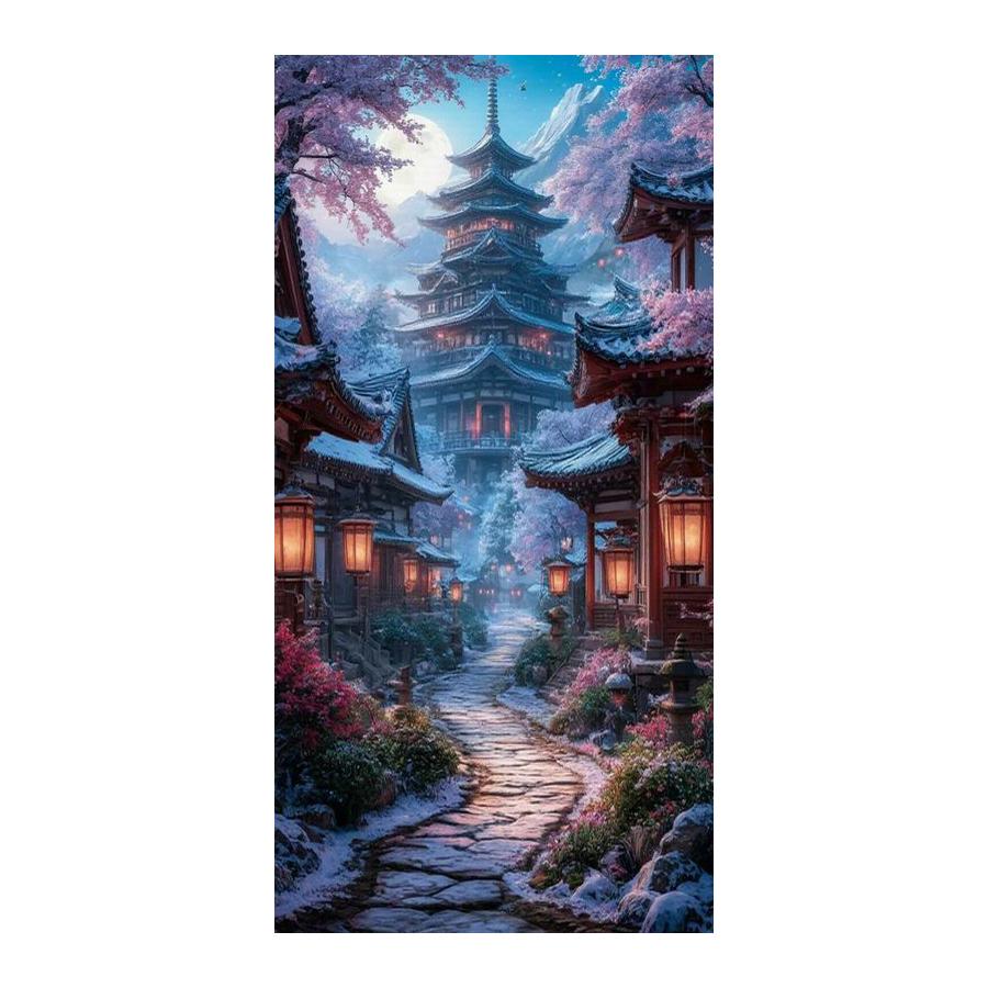 Moon Attic Scenery Large Size Diamond Painting New Collection Castle Waterfall Diy Full Drill Rhinestone Embroidery Mosaic Cross Stitch Kits