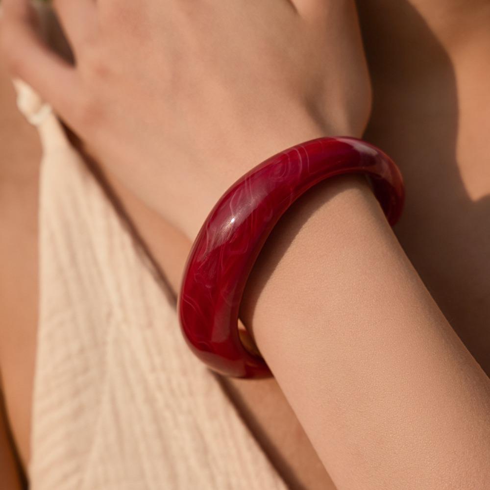 Offener Armreif Unregelmäßiger Armreif Acryl Retro Handring Übertriebenes Armband Modeschmuck