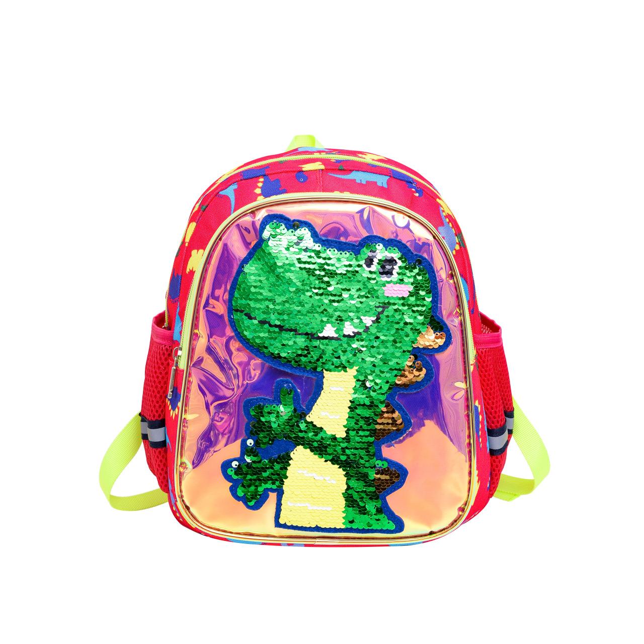 

Children s cute kindergarten students spring children s dinosaur bag fashion cartoon sequins boys and girls children s dinosaur bag красный