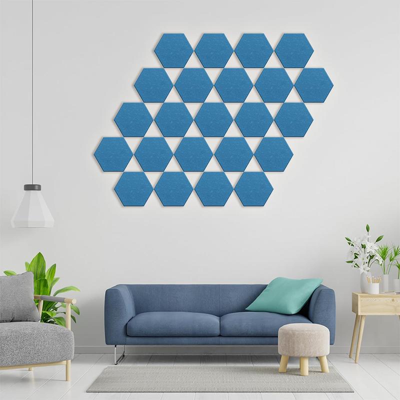 12pcs/set Self-adhesive Hexagonal Mordern Home Office Living Room Bedroom Wall Decor Acoustic Panel Studio Processing Wall Board