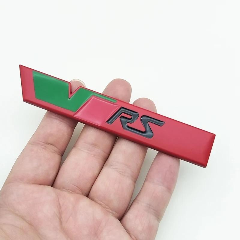 3d Metal RS Logo VRS Car Front Grill Emblem Rear Trunk Badge for Skoda VRS Octavia 1 2 3 Rapid Kodiaq Karoq Fabia Kamiq Superb EH4