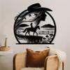 1pc Rustic Metal Wall Art Cowboy Cowgirl Farmhouse Outdoor Fence Decor New Year Gift Western Style