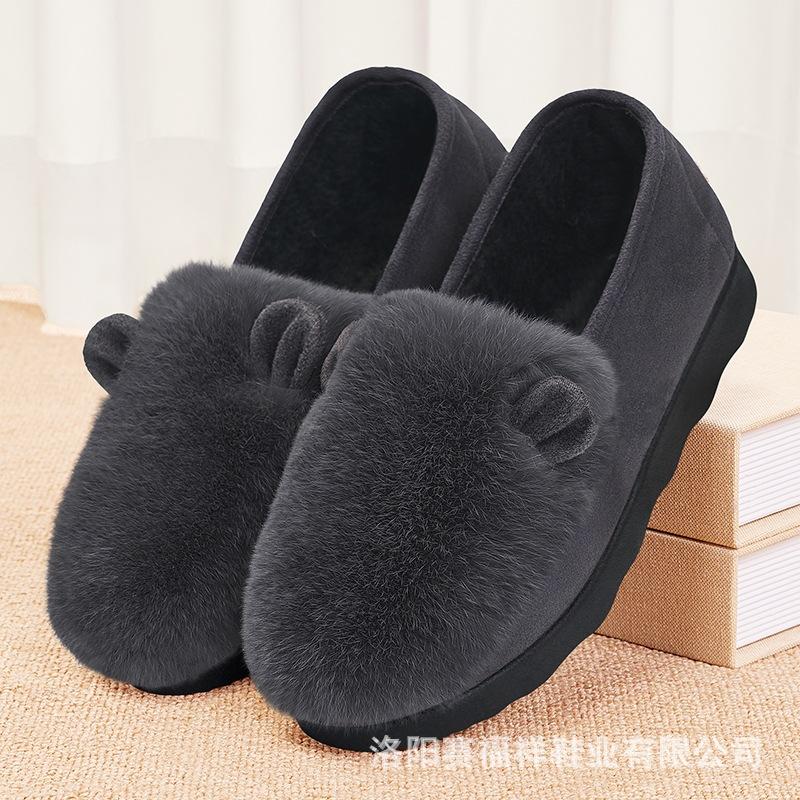 

Mao Mao shoes women wear in winter, velvet new thick-soled one-pedal mother, old Beijing elderly, cloth shoes, Doudou cotton shoes 41