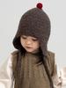 Niedliche Kleine Kugel Baby Ohrenschutz Mütze Winter Gestrickt Kleinkind Mädchen Junge Schnürkappe Outdoor Winddicht Warm Kinder Ohrenschützer Mütze