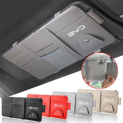 1Pcs Car Visor Organizer Car Visor Sunglasses Holder Visor Emblem Cover For BYD Qing Song Tang Yuan F3 F0 S6 S7 E5 E6 M6 G3 G5