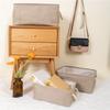 Versatile Double-layered Linen Laundry Basket Closet Clothing Organizer Desktop Sundries Toys Snacks Cosmetic Storage Basket