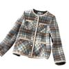 French Chic Retro Plaid Lined Winter Jacket